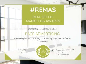 Pace Blog REMAS Award 2017 Best Real Estate PR Campaign