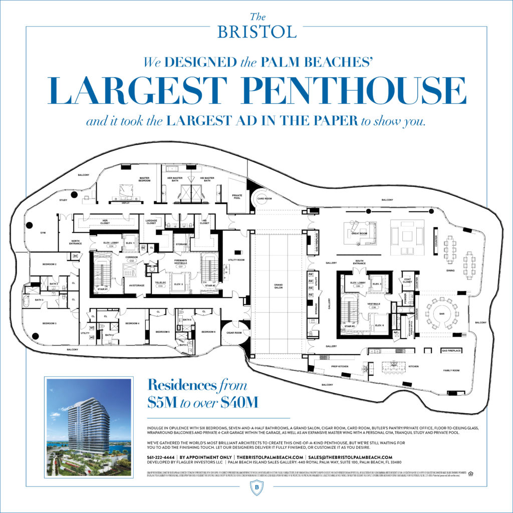 Print ad for The Bristol Palm Beach penthouse for Pace blog
