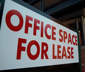 office amenities - sign touting office space for lease