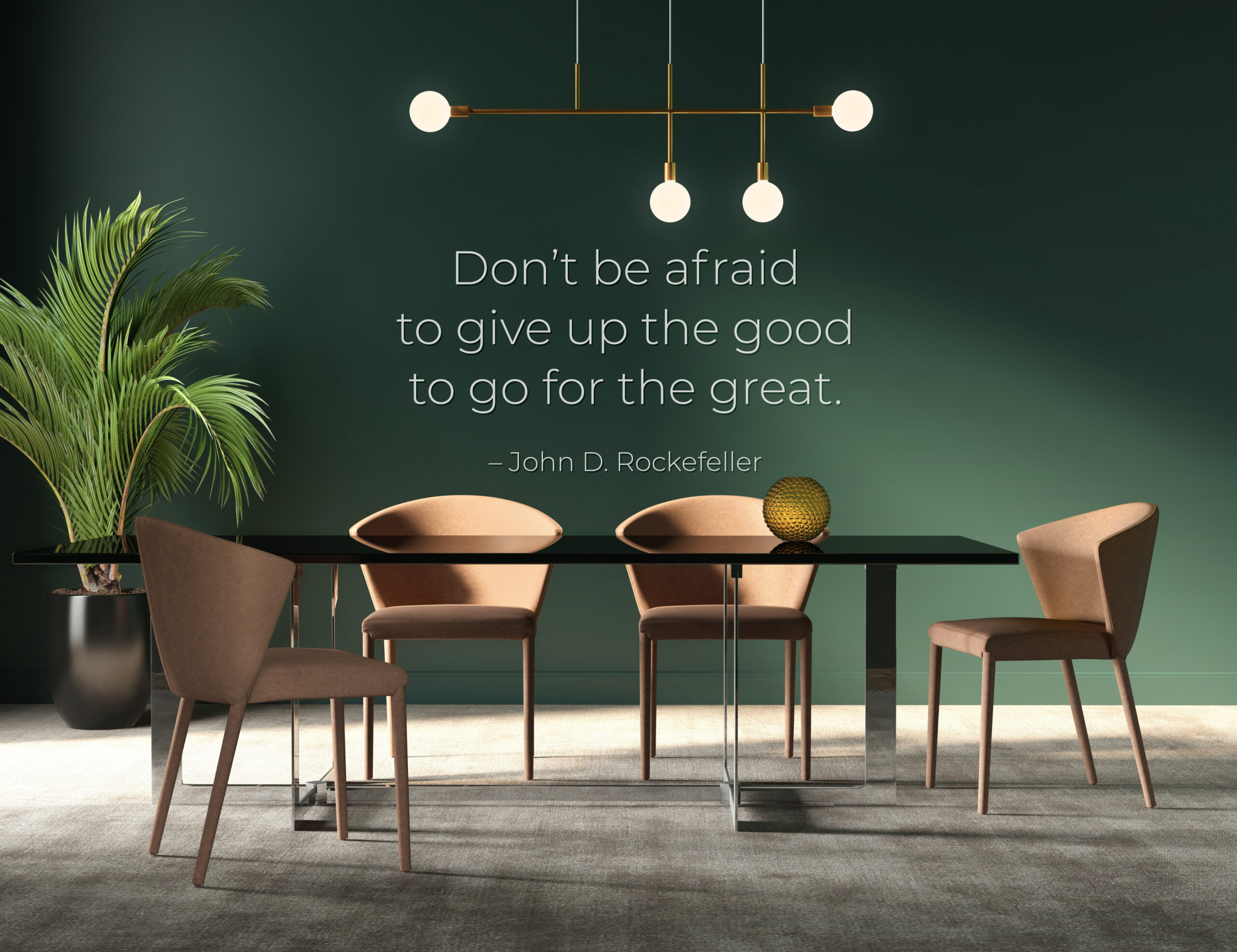 Mockup frame in home office interior background, mid-century mod